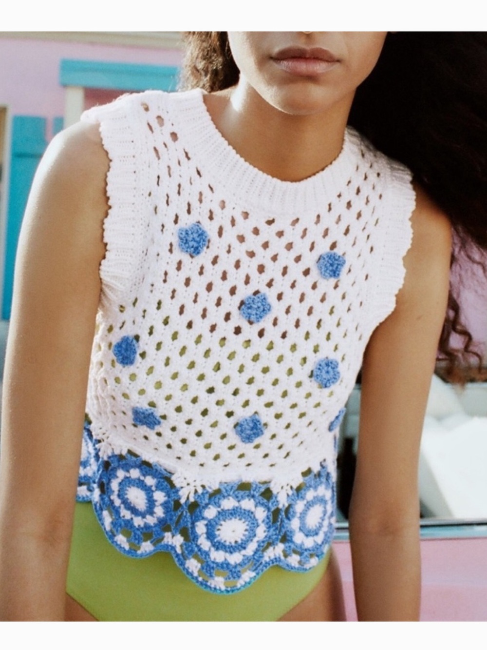Zara Crochet Sweater Vest NWT